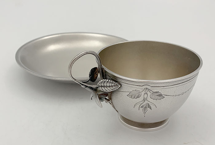 antique Whiting cup and saucer silver sterling